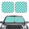 thumbnail image 2 of Honeii Teal Turquoise And White Polka Dot Print Foldable Car Sun Shade for Windshield, 2-Piece UV Protection Shade, Protects Car Interior, Ideal for Cars, Trucks, SUVs-Medium, 2 of 6