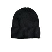George Mens Ribbed Fleece Lined Knit Beanie,Black Soot