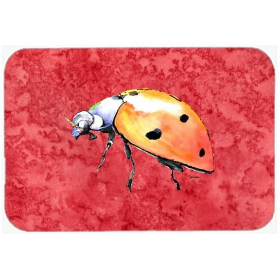 Carolines Treasures  Lady Bug on Red Mouse Pad - Hot Pad or Trivet