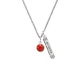 thumbnail image 2 of Delight Jewelry 10mm Red Crystal Drop Silvertone Always My Sister Bar Charm Necklace, 23", 2 of 4