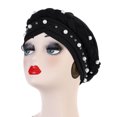 thumbnail image 1 of Chapeau Plat Confortable Élastique Uni pour Femmes Grande Taille avec Perle Tressée, 1 of 3