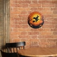 thumbnail image 6 of Vintage Wall Decor Witch Broomstick Pumpkin Wall Plaque Sign Round Metal Tin Sign Round Welcome Door Hanging, Suitable for Home Garden Kitchen Bar Cafe Restaurant Garage Wall Decor 8x8 Inch, 6 of 8