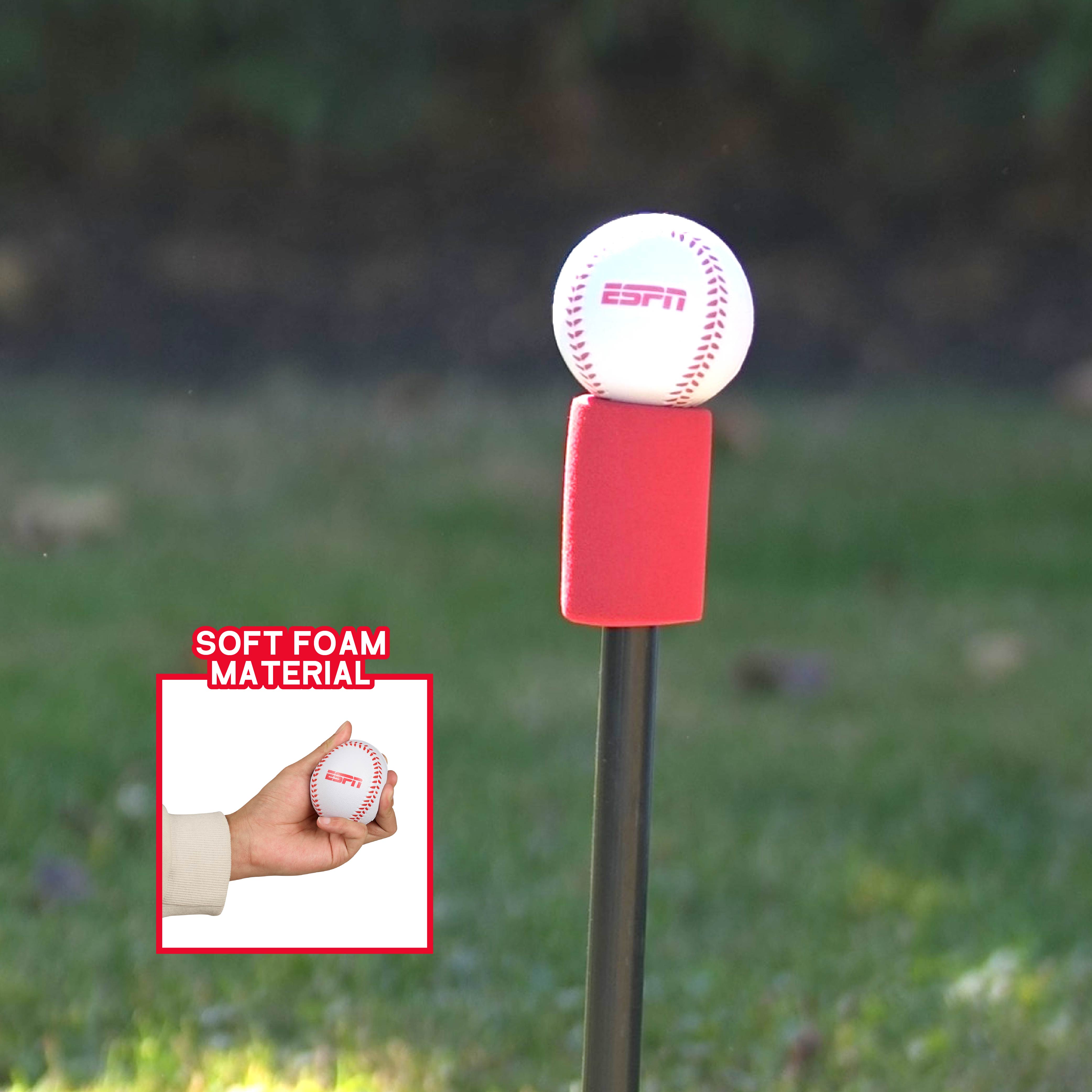 ESPN Set Battling Tee Per Bambini - Mazza E Palla In Schiuma, Recinzione Home Run E Tappetino Box Battuta - Giocattolo Outdoor 3+ Anni