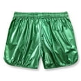 thumbnail image 3 of CaComMARK PI Clearance Mens Metallic Shorts Sexy Shiny Beach Shorts Sparkly Rave Outfit Holographic Booty Shorts with Pockets Green 10(XL), 3 of 7
