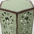thumbnail image 2 of GDF Studio Wembaum Indoor Metal 12 and 14 Inch Sunburst Side Tables, Set of 2, Crackle Green, 2 of 7