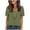 *1-Army Green, variant on VBVC Women's Plaid Short Sleeve Top , Ladies' Summer Square Neck Blouse , Stretchy Casual Tunic Tops For Women,Blue,S-2XL