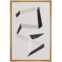 PixonSign Framed Canvas Print Wall Art Art Deco Black & White Geometric Line Pattern Abstract Shapes Illustrations Modern Art Decorative Minimal for Living Room, Bedroom, Office - 16"x24" Natural