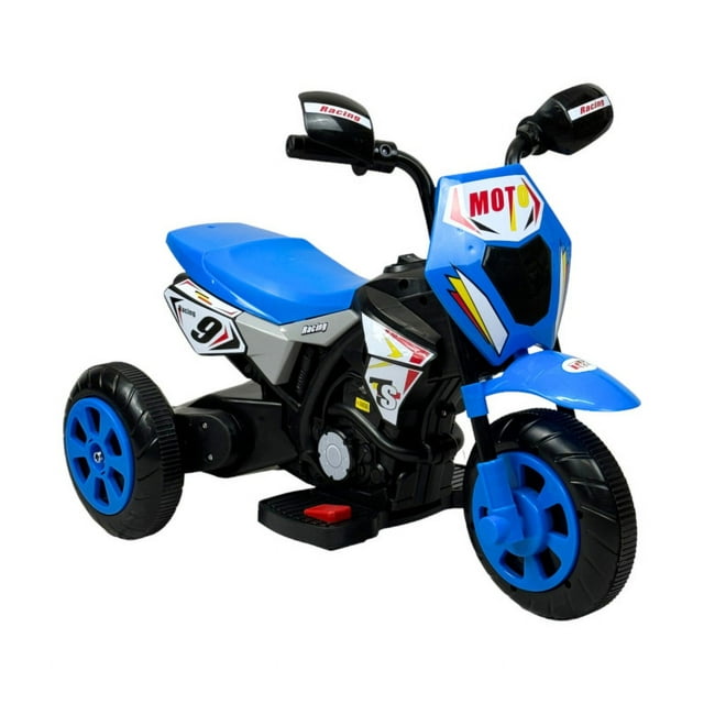 The Baby Shop Motocicleta Montable Azul P/ Niños 3 Ruedas 6v C/ Sonido Y Luz