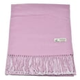thumbnail image 2 of Womens Solid 2 Tones Winter Scarf Oversized Large Soft Warm Shawl Wrap 74"x28" Pink, 2 of 6