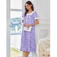 thumbnail image 5 of Ekouaer Cotton Nightgowns for Women Vintage Victorian Nightgown Short Sleeve Lace Night Gown Long Nightdress Soft Nightshirt, 5 of 6