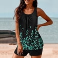 thumbnail image 3 of Conjunto de Bikini de Cintura Alta para Mujeres Traje de Baño Deportivo de Dos Piezas con Pantalones Cortos, Correas Ajustables, Acolchado Extraíble, Mezcla Suave de Nylon Spandex para Nadar, Playa,, 3 of 5