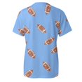 thumbnail image 5 of TSADFHJI Chandails en Molleton pour Femmes Sans Capuches Longs T-Shirt Décontracté Imprimé Cool à Manches Courtes Col Rond Bleu, 5 of 5