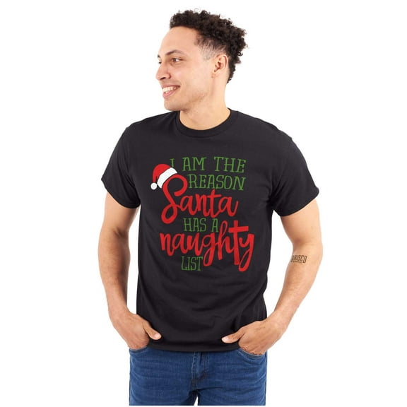 The Reason Santa Has A Naughty List Graphic T Shirt Men or Women Brisco Brands S