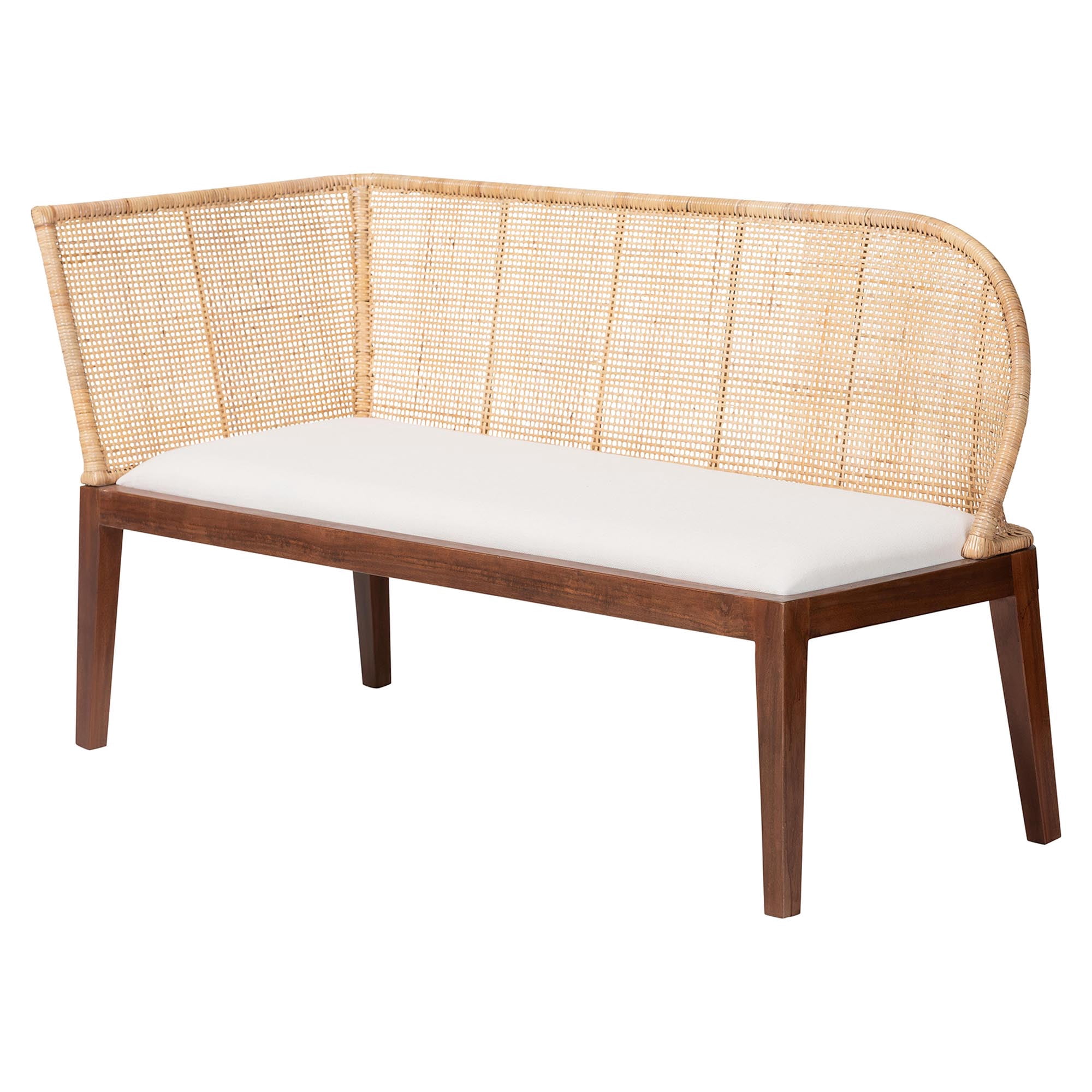 bali & pari Okinawa Boho Dining Nook Bench Set, Light Honey