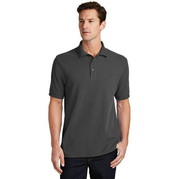 Port 1190923 Ring Spun Pique Polo Shirt, Charcoal - Medium