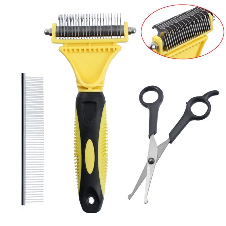 esynic pet grooming brush scissors kit cat dog double sided