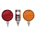 thumbnail image 5 of 4X 4" Round Double Face Red/Amber 48 LED Fender Reflector Stop Turn Signal Lights Fit Kenworth Peterbilt Freightliner Western Star Volvo, 5 of 8