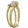 thumbnail image 2 of Dazzlingrock Collection 0.90 Carat (ctw) 14K Princess & Round Diamond 3 Stone Bridal Engagement Ring Set, Yellow Gold, Size 5, 2 of 4