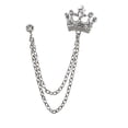thumbnail image 1 of Cristal Rhinestone con Borlas Cadena Broche de Solapa Del Juego Pin Sunnimix Corona Broche, 1 of 7