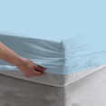 thumbnail image 2 of BedDecor 400TC 100% Egyptian Cotton 1 Pcs Fitted Sheet 10 Inches Solid Light Blue Color Twin Size, 2 of 3