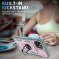 thumbnail image 3 of JTCASES for iPhone 11 Case, Sliding Camera Cover+ Rotating Ring Kickstand + Magnetic Car Mount + Inside Card Holder, Bracket Shockproof Frame Anti-drop PC TPU Heavy Duty Protection, Pink/Green, 3 of 11