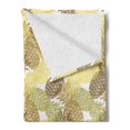 thumbnail image 2 of Pineapple Soft Flannel Fleece Throw Blanket, Summer Themed Overlapping Curving Exotic Tropical Pineapples with Lines Print, Cozy Plush for Indoor and Outdoor Use, 60" x 80", Multicolor, by Ambesonne, 2 of 5
