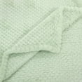 thumbnail image 6 of PiccoCasa Luxury Fleece Bed Blanket Woven Mesh Pale Green 50"x60", 6 of 6