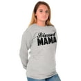 thumbnail image 4 of Blessed Mama Grateful Thankful Mother Women's Long Sleeve T Shirt Brisco Brands S, 4 of 6
