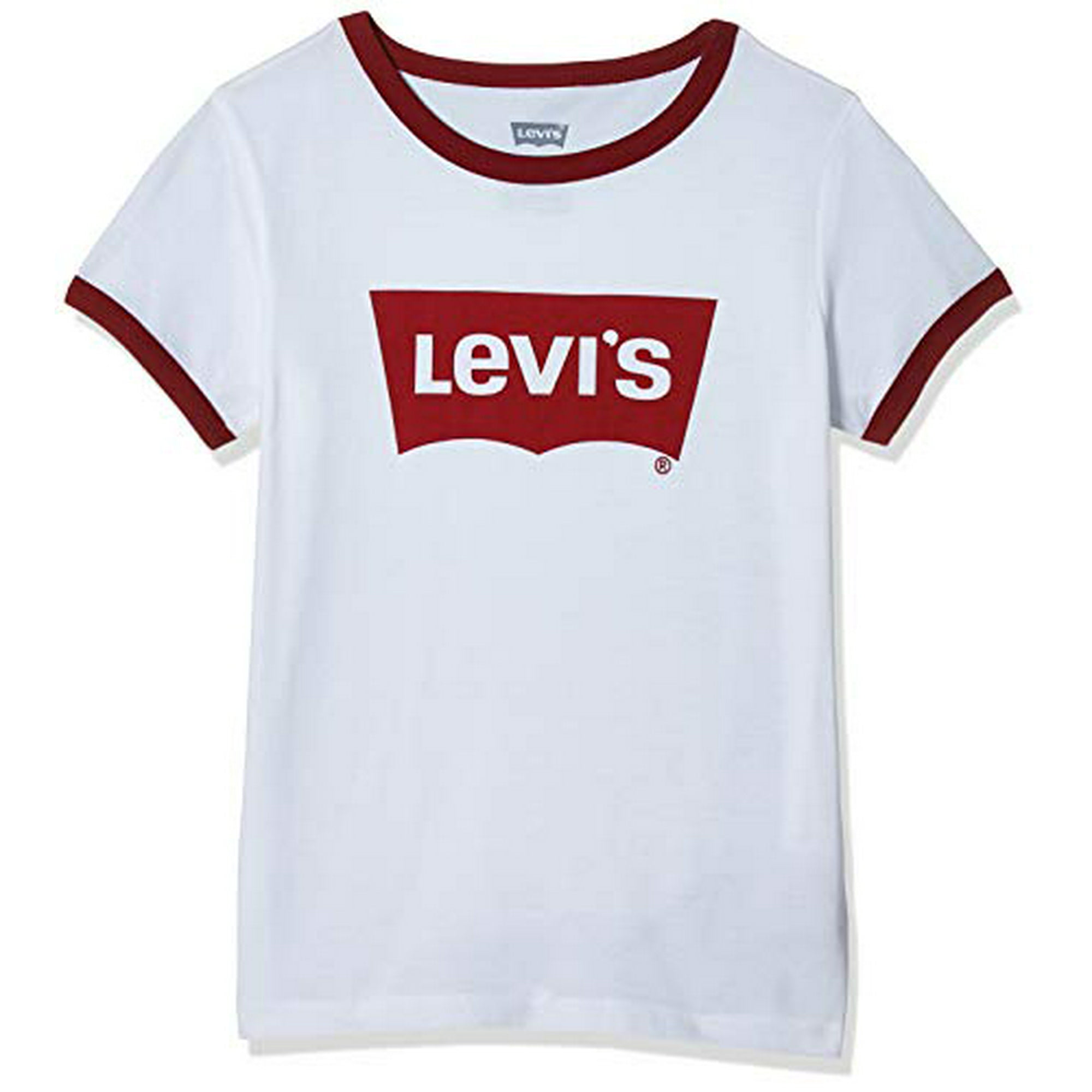 Levi's red and white t shirt new arrivals