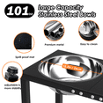 thumbnail image 6 of SHAINFUN Metal Elevated Dog Bowls, Raised Dog Bowl Stand with Mat and ???????????? Dog Bowls, 17" Tall Dog Food Feeder, 6 of 7