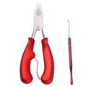 Toes Care Tools Dead Skin Remover Clamp Stainless Steel Toes Nail Groove Cleaning Tools for Man Woman (Red)