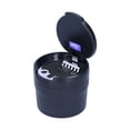 thumbnail image 2 of Cup Car Ashtray Stainless Steel Container Smokeless Blue LED Light With Builtin Battery Universal, 2 of 8