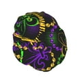 thumbnail image 2 of Kdxio Neon Mardi Gras Print Shower Cap for Women,Elastic and Reusable,Double Waterproof Layers Bathing Hat, 2 of 9