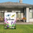 thumbnail image 3 of Amhnf Welcome Dragonfly And Flowers Garden Flag For Home Outdoor Garden Yard Decor 12x18 inch, 3 of 5