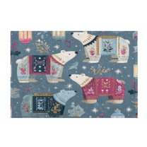 Rectangle Bath Rugs Plush Bathroom Carpet Mat Non Slip Bathroom Mats Polar Bear Pattern