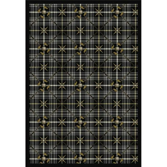 Saint Andrews Flannel Gray 3 ft.10 in. x 5 ft.4 in.  WearOn Nylon Machine Tufted- Cut Pile Sports Rug