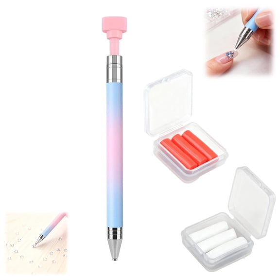 Automatic Refillable Wax Pen,New Diamond Art Painting Pen with Wax,Diamond Art Accessories Refillable Wax Pen for Diamonds Arts Nail DIY Craft,Gem Painting(Gradient Blue)