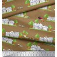 thumbnail image 2 of Soimoi Georgette Viscose Fabric Vehicles,Tree & Shops Architectural Print Sewing Fabric Yard 42 Inch Wide, 2 of 3