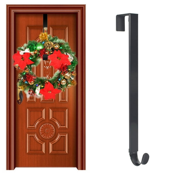 Hequ Adjustable Wreath Hanger Reversible Design Over Door Hooks For Wide And Thin Doors Hanging Metal Hooks For An Easter Wreath Door Hanger Hooks For Bedroom Kitchen And Front Door Walmart Com