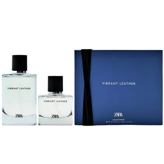 Zara Vibrant Leather Perfume for Men Limited Edition Sophisticated Masculine Fragrance Set Long Lasting Eau de Parfum 100 ML (3.38 fl. oz)   60 ML (2.03 fl. oz)