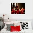 thumbnail image 4 of CANFLASHION  Red Wine Canvas Wall Art Rose Flowers Painting Pictures Artwork Poster Framed Prints for Kitchen Dining Bar Hotel Home, 4 of 4