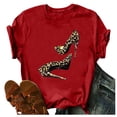 thumbnail image 2 of Pntutb - Blusa informal de manga corta con estampado de tacones altos para mujer Pntutb Pntutb-2984, 2 of 4