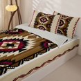 thumbnail image 3 of Erosebridal Boho Aztec Pattern Zipper Twin Comforter Sets with Fitted Sheet and 2 Pillowcases,Southwestern Tribal Zipper Bedding Set,Red Brown Maroon White,Grey Reversible, 3 of 6