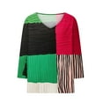 thumbnail image 5 of cocolona Womens Blouses 2025 Trendy V Neck 3/4 Sleeve Tops Fashion Casual Color Block Shirts Lightweight Comfy T-shirt, 5 of 6