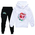 thumbnail image 3 of Ropa deportiva para niños de La Sirenita, trajes casuales con capucha para niñas, pantalones negros, traje para adolescentes, ropa de abrigo para niños, conjuntos para bebés, 3 of 5