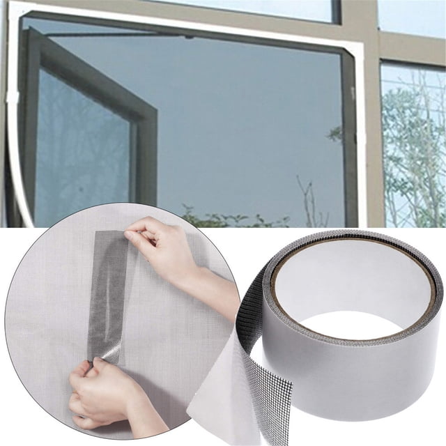 Screen Door Repair Tape, Weatherproof Mesh Cover, Self-Adhesive Strips + Easy Application, Transparent Design, For Home Entry, Protects Against Pests, Window Screen Replacement Material, For Living