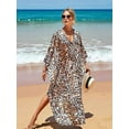 thumbnail image 6 of Women Animal Print Kaftan Dresses Plus Size Swimsuit Coverup 2025 Summer Bathing Suit Beach Dress Leopard Print One Size, 6 of 8