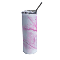 Trend Setters Original (Pink and Blue Marble) 20oz Stainless Steel Travel Tumbler with Straw