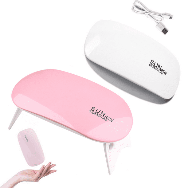 Lámpara UV para uñas de 12 W, 2 unidades, para todo tipo de esmaltes de gel, compatible con 2 manos o pies, LED con modo indoloro, 2 temporizadores y sensor automático.