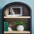 thumbnail image 3 of Walker Edison Modern 3 Shelf Open Arched Bookcase Cabinet, Black, 3 of 20